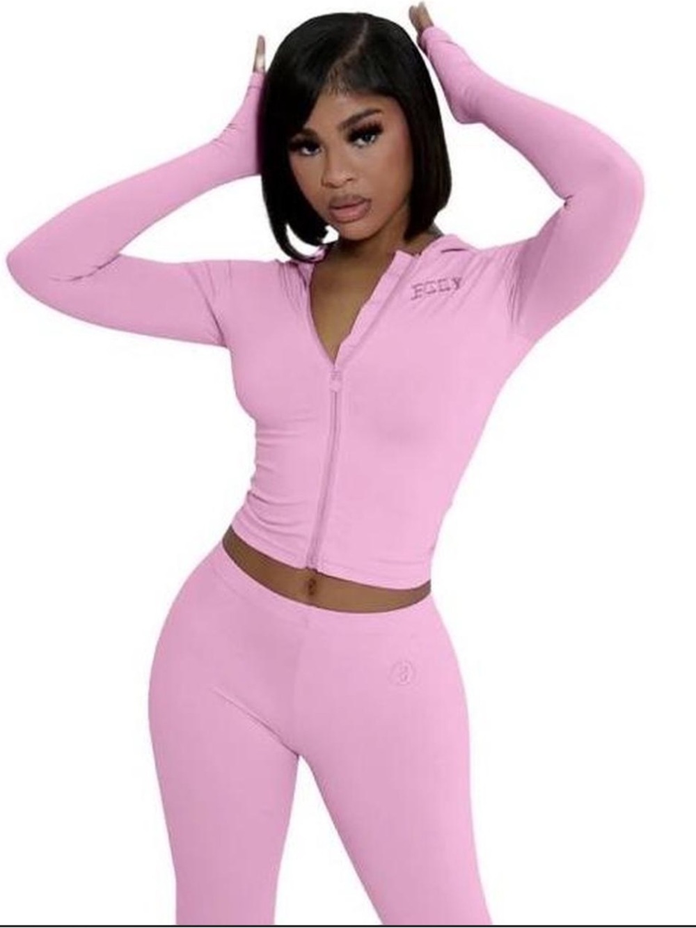 Pink Body by Raven Tracy Flared Basic Leggings
